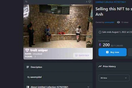 NFT này được rao bán với giá tương đương 5 tỉ đồng Việt Nam trên sàn Opensea