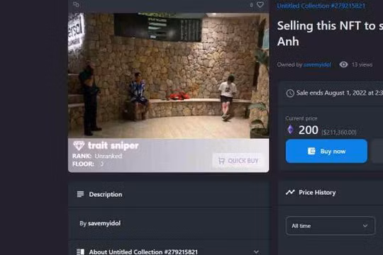 NFT này được rao bán với giá tương đương 5 tỉ đồng Việt Nam trên sàn Opensea
