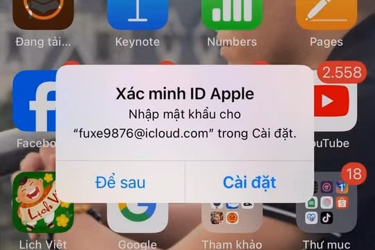 iPhone bị tấn công khi hiện thông báo "Xác minh ID Apple"?