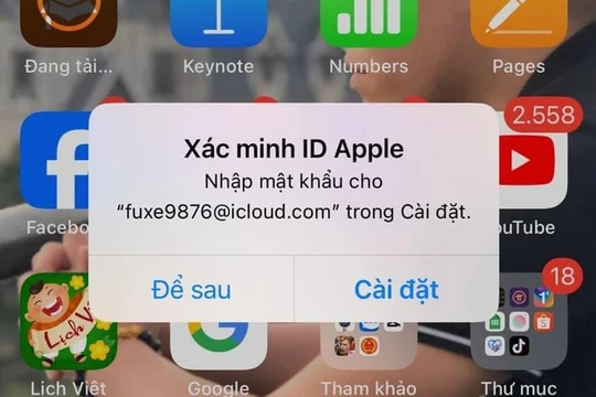 iPhone bị tấn công khi hiện thông báo "Xác minh ID Apple"?