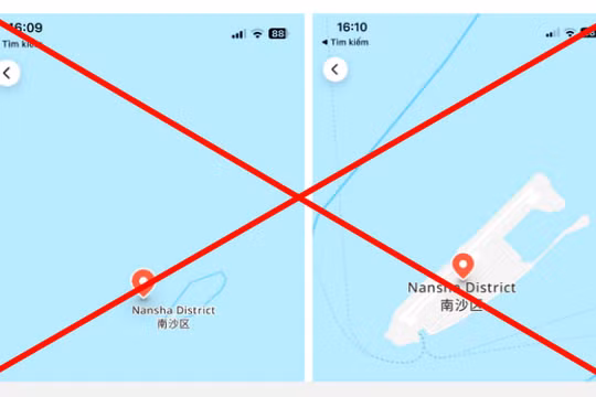 Bản đồ thể hiện sai chủ quyền quần đảo Hoàng Sa và Trường Sa trên ứng dụng Grab
