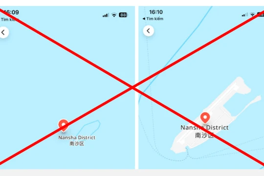Bản đồ thể hiện sai chủ quyền quần đảo Hoàng Sa và Trường Sa trên ứng dụng Grab