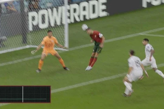 Công nghệ bên trong trái bóng cho biết Ronaldo chưa chạm vào bóng