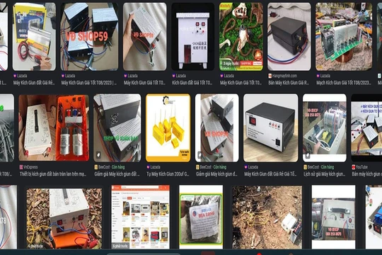 Máy kích giun được rao bán tràn lan trên các nền tảng mạng xã hội