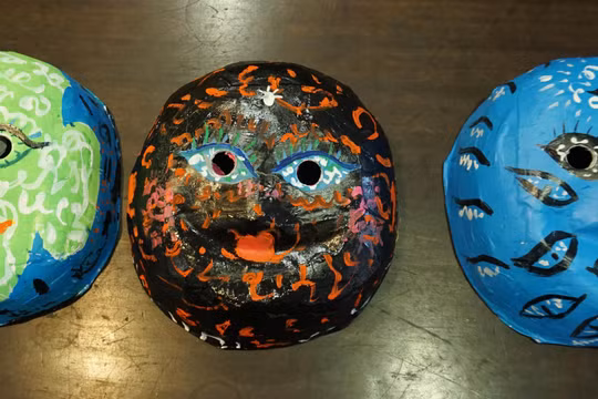 Một số mặt nạ của họa sĩ Lê Thị Minh Tâm