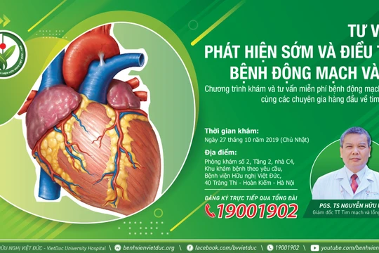 Chương trình khám và tư vấn miễn phí bệnh động mạch vành cùng các chuyên gia hàng đầu về tim mạch