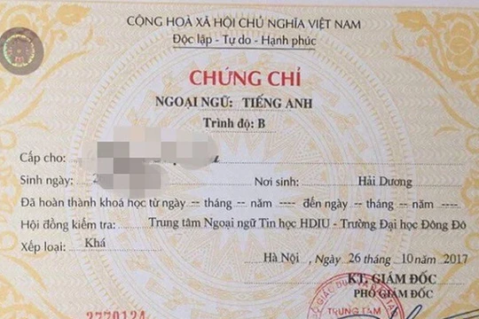 Chứng chỉ ngoại ngữ