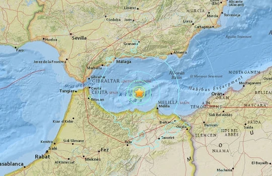 Tâm chấn của trận động đất (ảnh: IG)