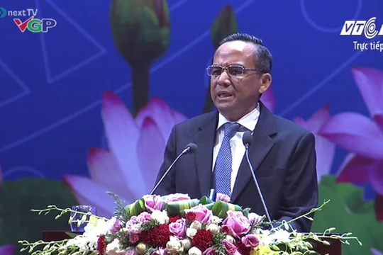 Ông Lê Hoàng Châu, Chủ tịch Hiệp hội Bất động sản TPHCM (HOREA) phát biểu tại Hội nghị. (Ảnh: Chụp màn hình)