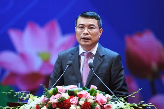 Thống đốc NHNN Lê Minh Hưng phát biểu tại Hội nghị. (Ảnh: Zing.vn)