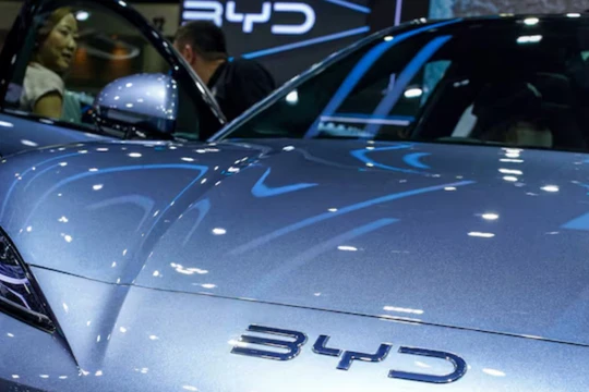 Mẫu xe BYD Sealion 7 EV tại Triển lãm ô tô quốc tế Thái Lan lần thứ 41, tại Bangkok. Ảnh: Reuters.