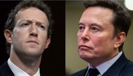 CEO của Meta, Mark Zuckerberg và Elon Musk. Ảnh: Business insider.
