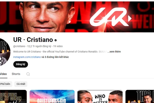 Kênh YouTube của siêu sao người Bồ Đào Nha (Ảnh: YouTube)