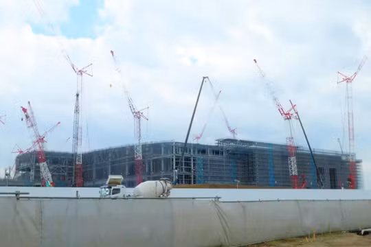 Nhà máy mới của Rapidus tại Hokkaido đã hoàn thành hơn 40% (Ảnh: Nikkei Asia)