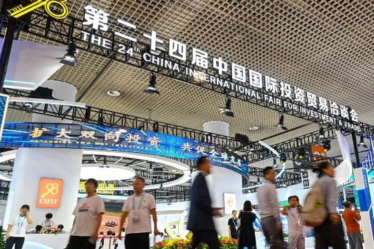 Du khách tham dự Hội thảo đầu tư và thương mại quốc tế Trung Quốc lần thứ 24 (CIFIT) tại Hạ Môn, tỉnh Phúc Kiến (Ảnh: SCMP)