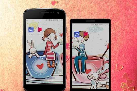 Tạo hình nền đôi nhân dịp Lễ Tình Yêu - Valent