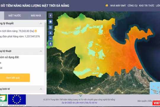 Bản đồ tiềm năng năng lượng mặt trời TP Đà Nẵng vừa được Trung tâm Tiết kiệm năng lượng và Chuyển giao công nghệ Đà Nẵng công bố.