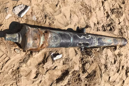 Khẩu súng thần công cổ phát hiện tại biển Liên Chiểu (Đà Nẵng) vào cuối tháng 5/2019