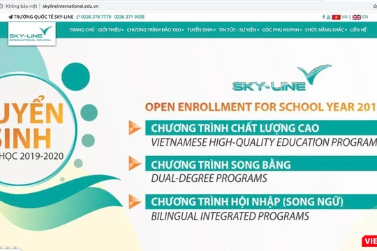Trang tin điện tử của Trường liên cấp Sky-line đăng tải thông tin "mạo danh" trường quốc tế