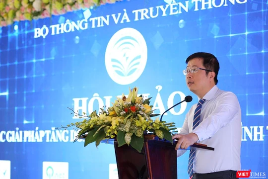 Ông Nguyễn Thanh Lâm, Cục trưởng Cục PT-TH &TTĐT phát biểu tại Hội thảo
