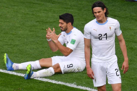 Nếu tận dụng cơ hội tốt hơn, Uruguay đã không phải đợi tới cuối hiệp 2 mới có bàn thắng. Ảnh: Independent
