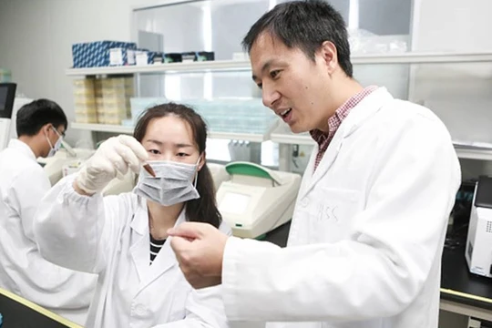 Ông He Jiankui và nhóm nghiên cứu chỉnh sửa gene trên người. Ảnh: BI