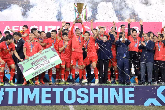 Thắng Malasia 1-0 trên SVĐ Mỹ Đình, tuyển Việt Nam xứng đáng giành chức vô địch AFF Suzuki Cup 2018. Ảnh: AFF Suzuki Cup