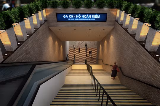 Phối cảnh cửa số 3 trong 4 cửa lên xuống của ga ngầm C9. Nguồn: MBR