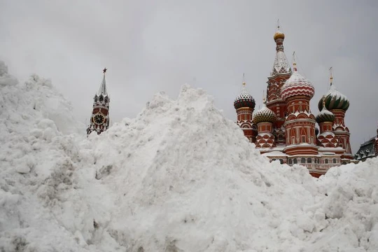 Nhiệt độ cuối tuần qua tại thủ đô Moscow, Nga là âm 15 độ C. Nguồn: Reuters