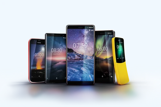 5 mẫu điện thoại HMD Global đem đến MWC năm nay gồm: Nokia 8810, Nokia 1, Nokia 6, Nokia 7 Plus và Nokia 8 Sirocco. Nguồn: Nokia
