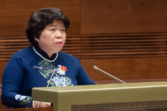 Chủ nhiệm Ủy ban Xã hội Nguyễn Thúy Anh trình bày Báo cáo thẩm tra
