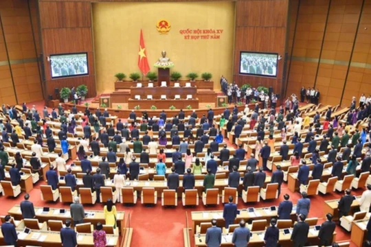 Toàn cảnh lễ khai mạc Kỳ họp thứ Sáu, Quốc hội Khóa XV, vừa diễn ra sáng 23/10.