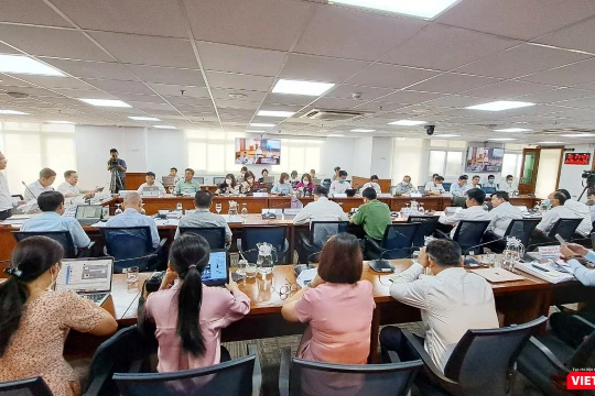 Họp báo chiều ngày 4/8 thu hút rất đông các cơ quan báo chí tham dự. Ảnh: Hòa Bình