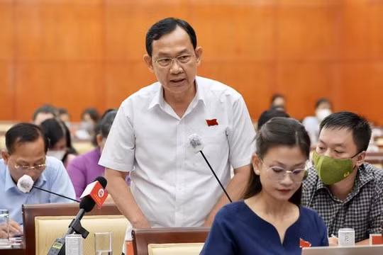 Thiếu tướng Đinh Thanh Nhàn - phó giám đốc Công an TP.HCM - trao đổi tại phiên thảo luận - Ảnh: Tuổi trẻ