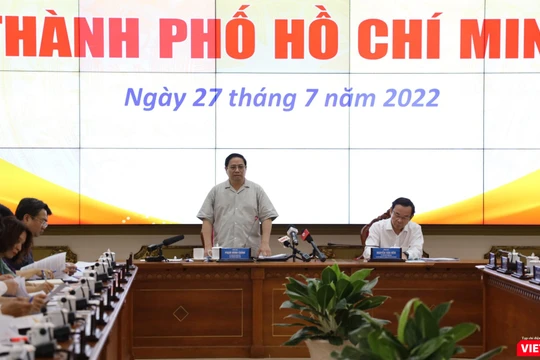 Thủ tướng Phạm Minh Chính chủ trì buổi làm việc với UBND TP. HCM sáng nay, 27/7.