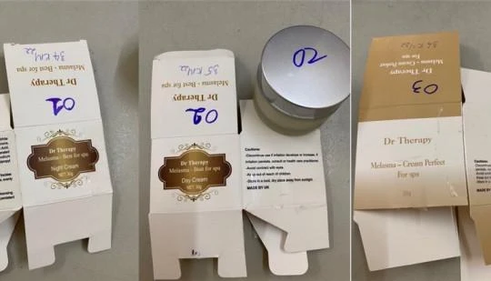 Sản phẩm Dr Therapy Melasma có hàm lượng thủy ngân vượt quá mức cho phép và chứa chất cấm, không được phép có trong sản phẩm mỹ phẩm chăm sóc da. Ảnh: VNN