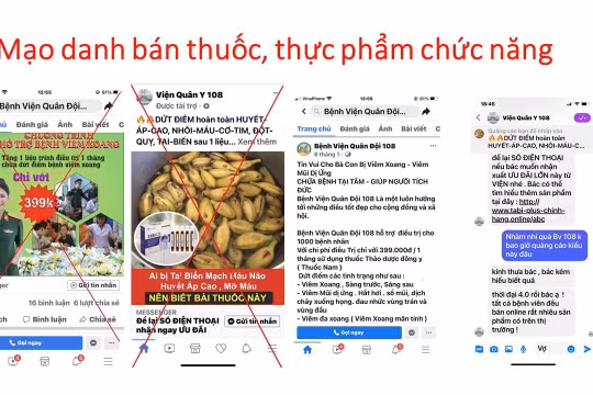Một trong nhiều quảng cáo mạo danh Bệnh viện Trung ương Quân đội 108