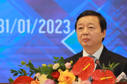 Phó Thủ tướng Chính phủ Trần Hồng Hà phát biểu tại Giao ban Báo chí đầu xuân Quý Mão 2023 vừa diễn ra sáng nay (31/1), tại Hà Nội. (Ảnh: VGP/Minh Khôi)