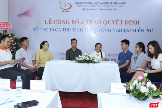 Lễ công bố hỗ trợ miễn phí thụ tinh ống nghiệm cho 10 cặp vợ chồng hiếm muộn có hoàn cảnh khó khăn