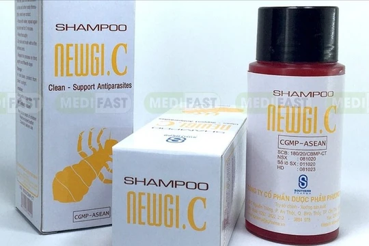 Cẩn trọng mua phải dầu gội có thuốc diệt côn trùng, in hình con chấy trên nhãn