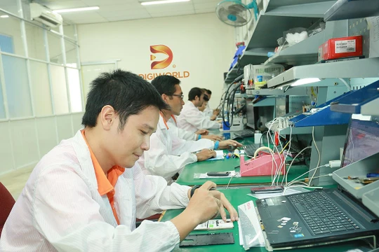 Công nhân Digiworld đang làm việc (Nguồn: Digiworld)