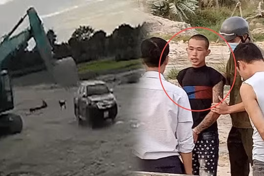 Tài xế thoát chết trong gang tấc khi bị gầu máy xúc bổ xuống xe