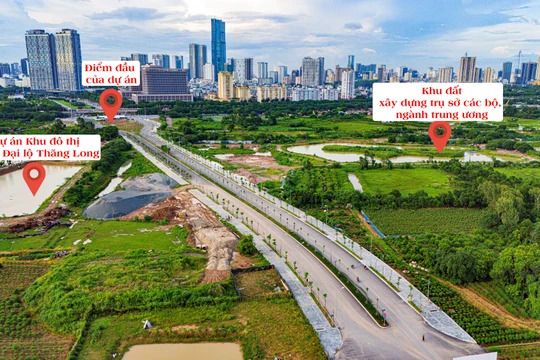 Dự án Khu đô thị Nam Đại lộ Thăng Long với diện tích 74,2 ha, được đầu tư bởi Tập đoàn Vingroup