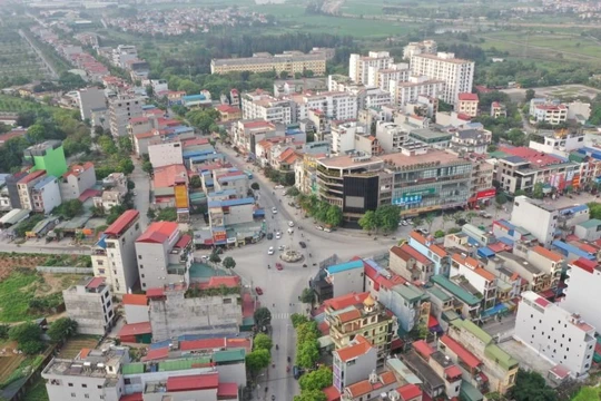 Một góc thị xã Mỹ Hào nhìn từ trên cao