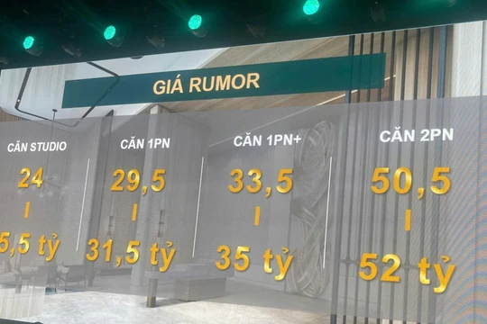 Hình ảnh về giá "rumor" tại một dự án ở TP.HCM gây xôn xao.