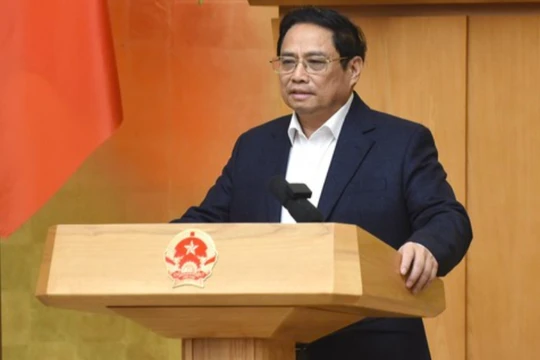 Thủ tướng Phạm Minh Chính phát biểu chỉ đạo tại phiên họp Chính phủ thường kỳ tháng 1/20223 (Ảnh: VGP)