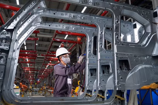 Bên trong nhà máy xe điện VinFast tại Hà Tĩnh. Ảnh: Vingroup 