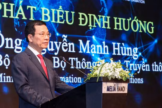 Bộ trưởng Nguyễn Mạnh Hùng cho rằng sứ mệnh của an toàn, an ninh mạng Việt Nam là bảo vệ sự thịnh vượng của Việt Nam trên không gian mạng.