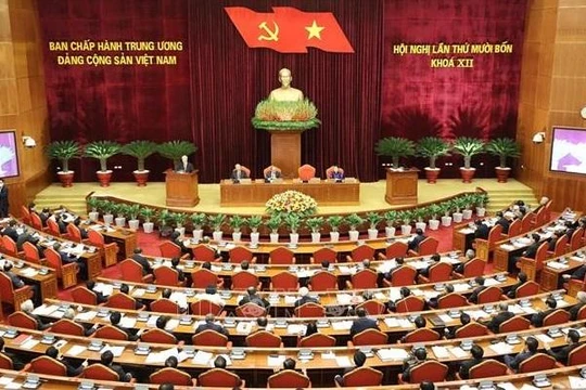 Quang cảnh Hội nghị lần thứ 14 Ban Chấp hành Trung ương Đảng Cộng sản Việt Nam khóa XII, sáng 14/12/2020. Ảnh: Trí Dũng/TTXVN