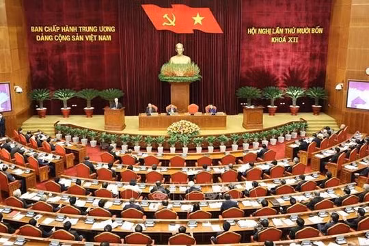 Quang cảnh Hội nghị lần thứ 14 Ban Chấp hành Trung ương Đảng Cộng sản Việt Nam khóa XII, sáng 14/12/2020. Ảnh: Trí Dũng/TTXVN